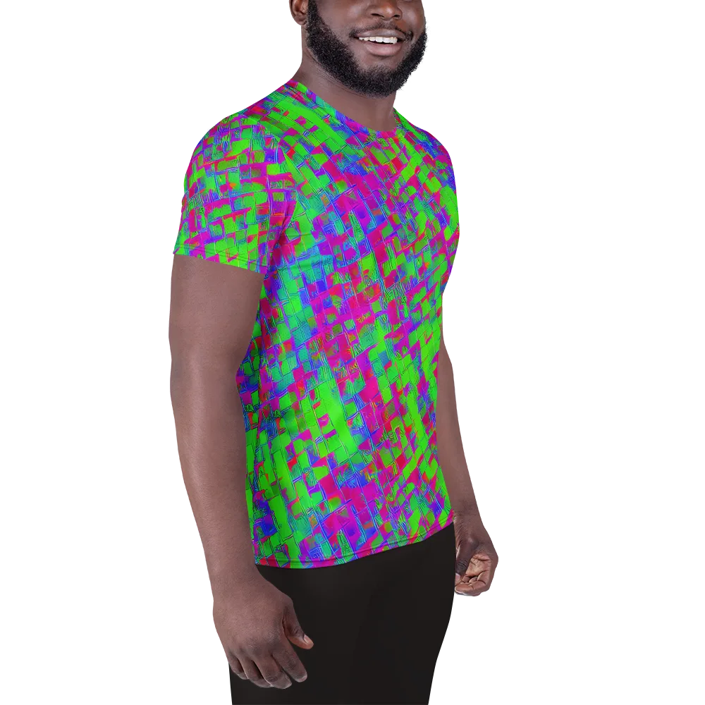 Neon Tapestry on Men's Athletic T-Shirt — Right