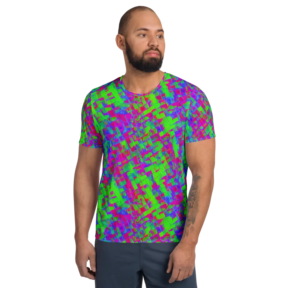 Neon Tapestry on Men's Athletic T-Shirt — Front