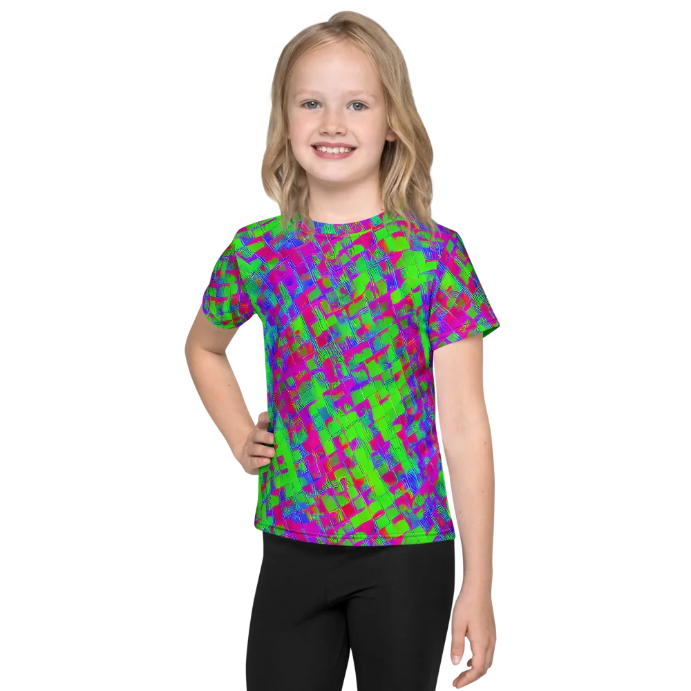 Neon Tapestry on Kids Crew Neck T-Shirt — Front