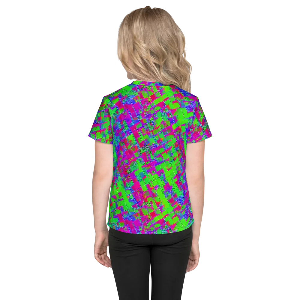 Neon Tapestry on Kids Crew Neck T-Shirt — Back