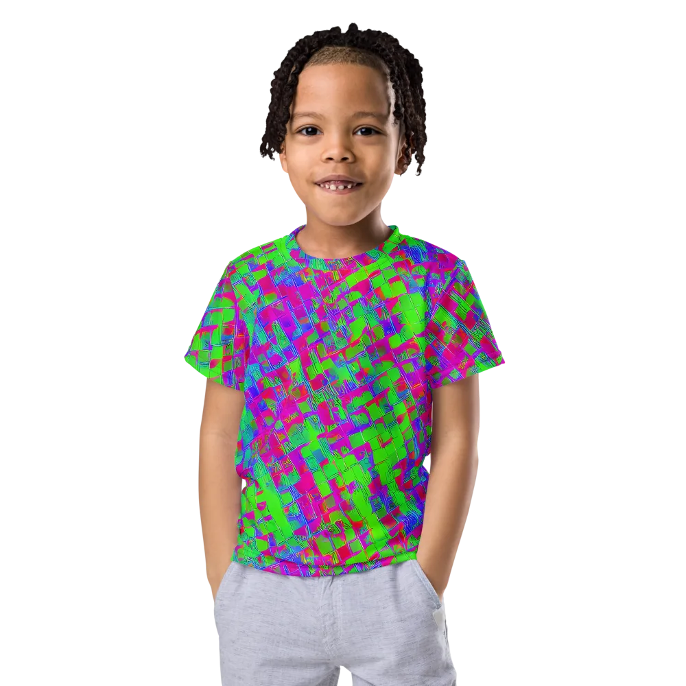 Neon Tapestry on Kids Crew Neck T-Shirt — Front