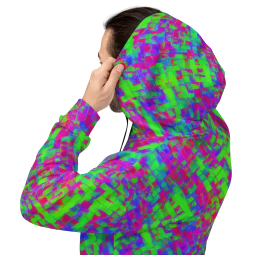 Neon Tapestry on a Hoodie