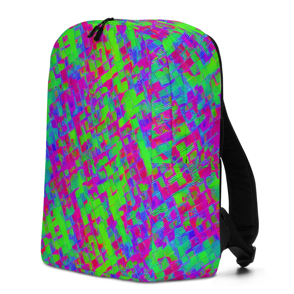 Neon Tapestry on Minimalist Backpack — Left