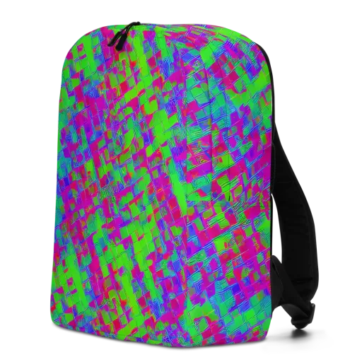 Neon Tapestry on a Minimalist Backpack