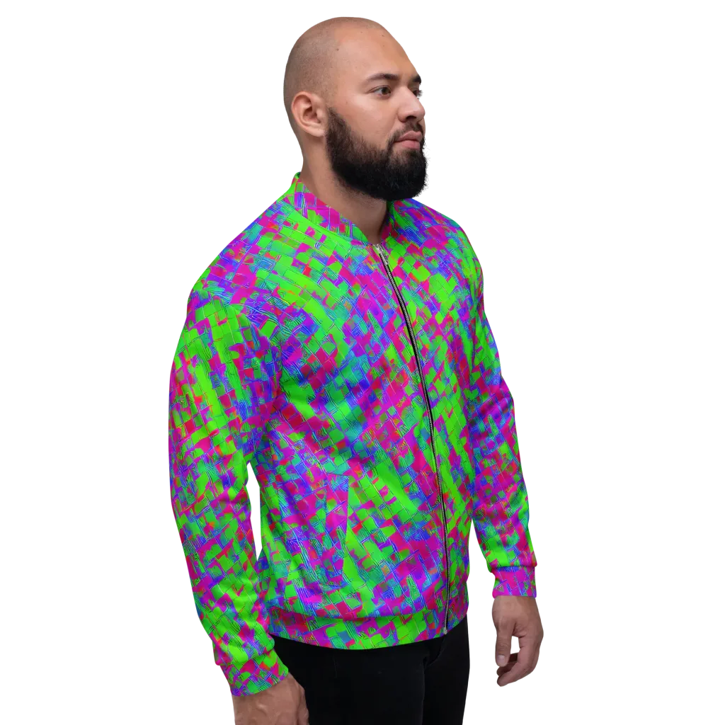 Neon Tapestry on Bomber Jacket — Right