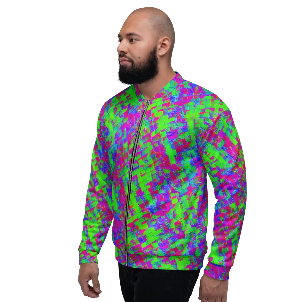 Neon Tapestry on Bomber Jacket — Left