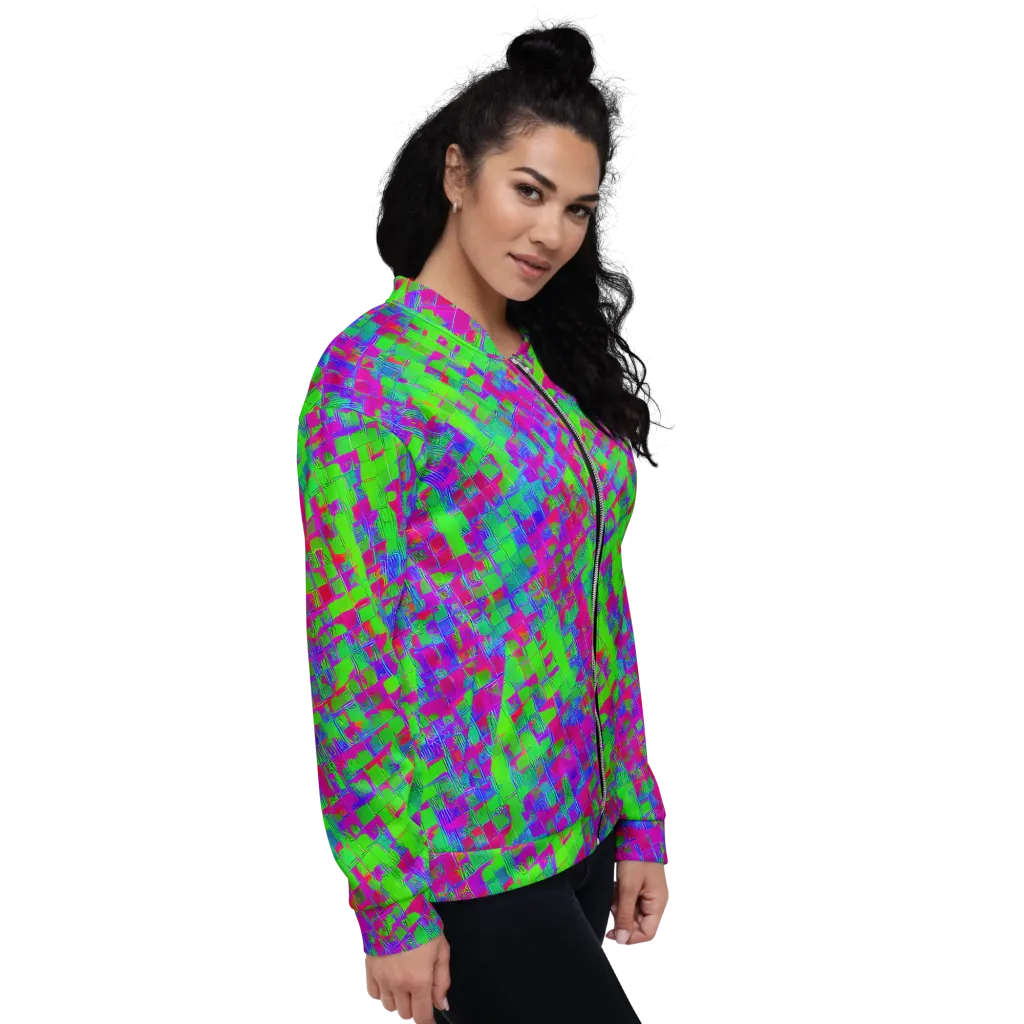 Neon Tapestry on Bomber Jacket — Right