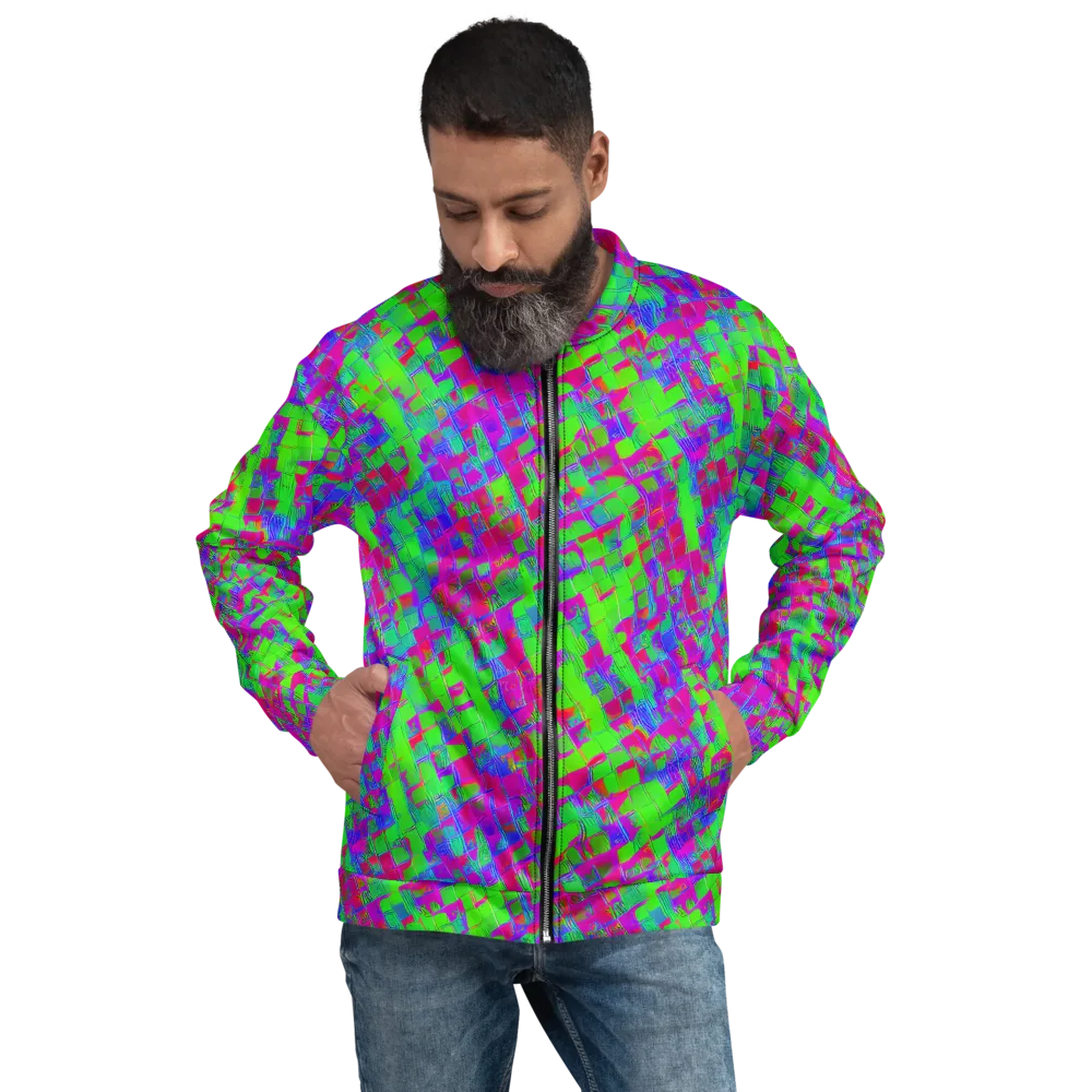 Neon Tapestry on Bomber Jacket — Front