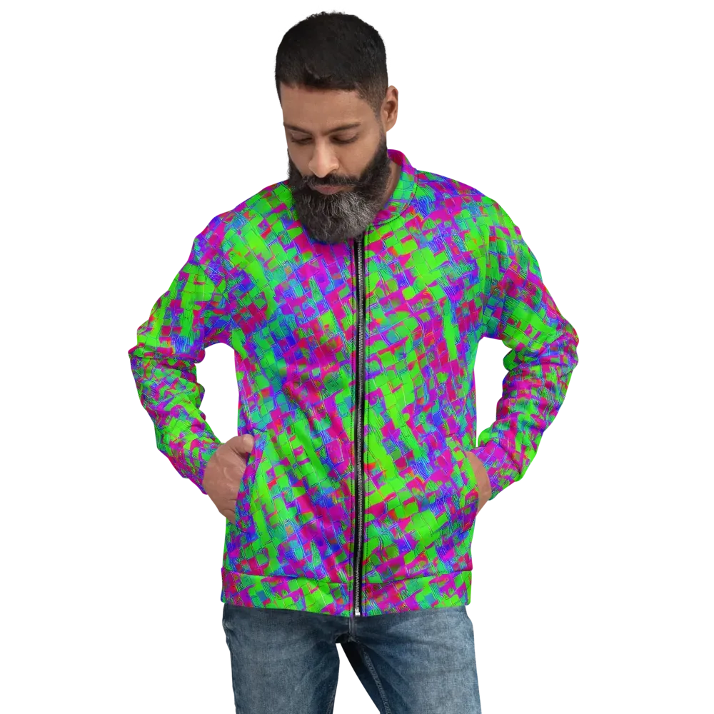 Neon Tapestry on Bomber Jacket — Front