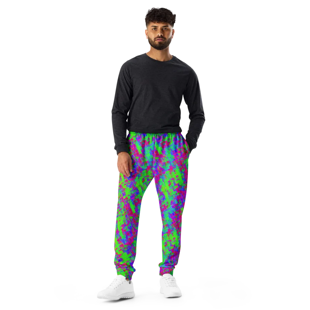 Neon Tapestry on Men's Joggers — Front