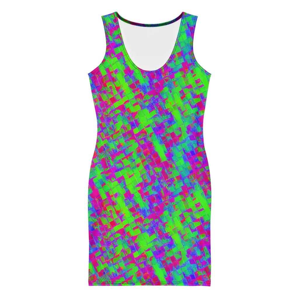 Neon Tapestry on Bodycon Dress — Front