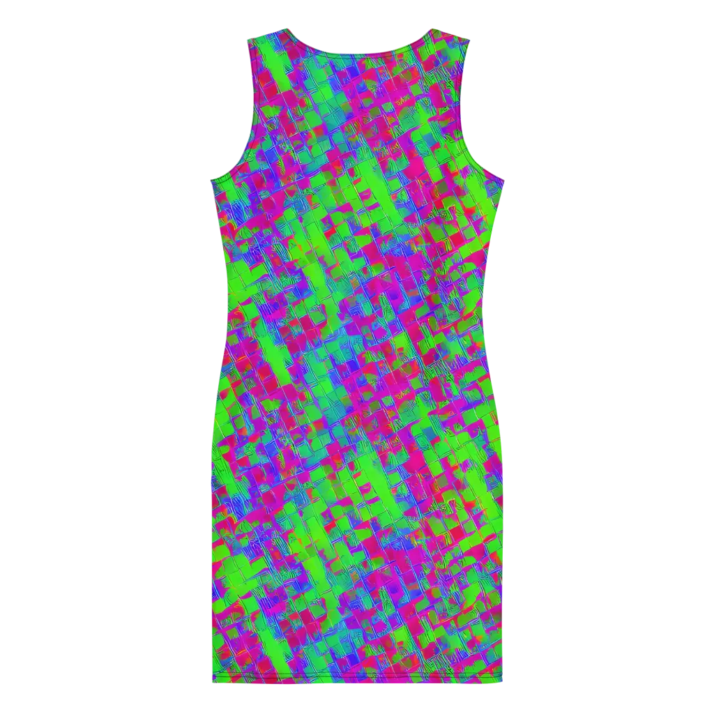 Neon Tapestry on Bodycon Dress — Back