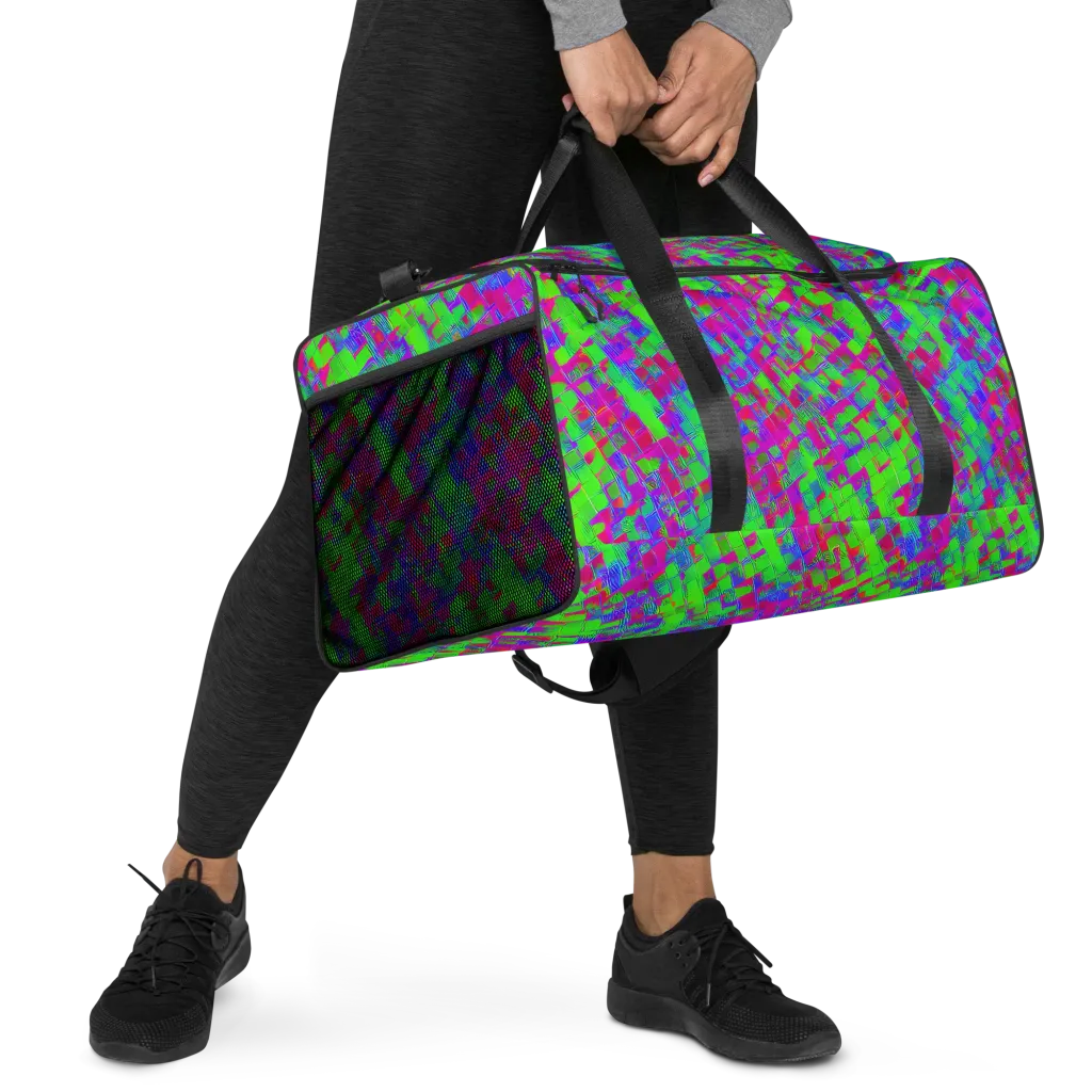 Neon Tapestry on Duffle Bag — Right Front