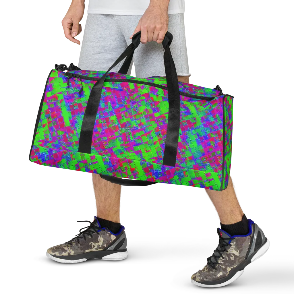 Neon Tapestry on Duffle Bag — Front