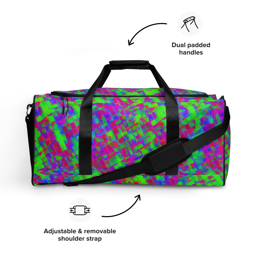 Neon Tapestry on Duffle Bag — Front