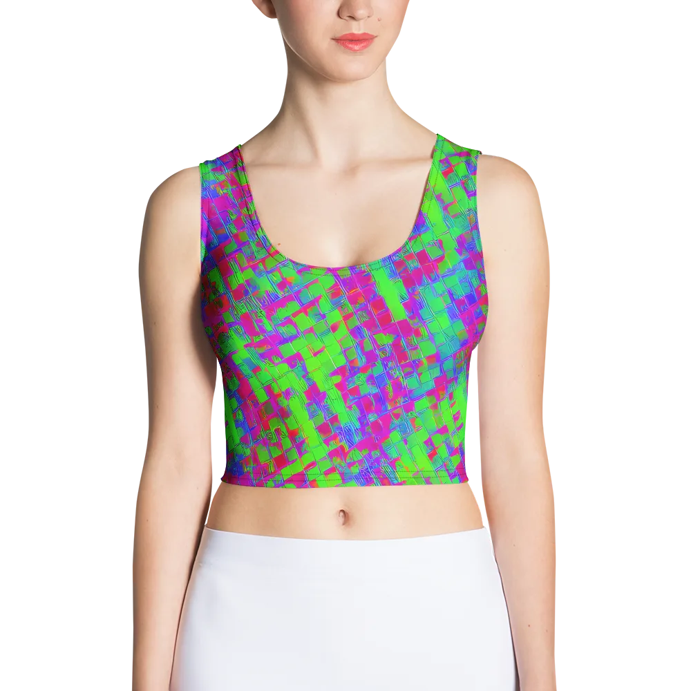 Neon Tapestry on Crop Top — Front