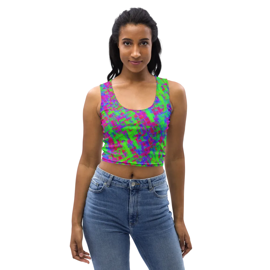 Neon Tapestry on Crop Top — Front