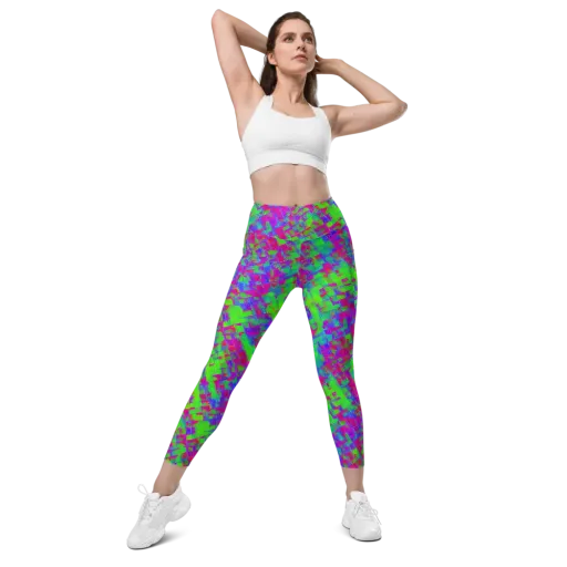 Neon Tapestry on a Leggings with Pockets