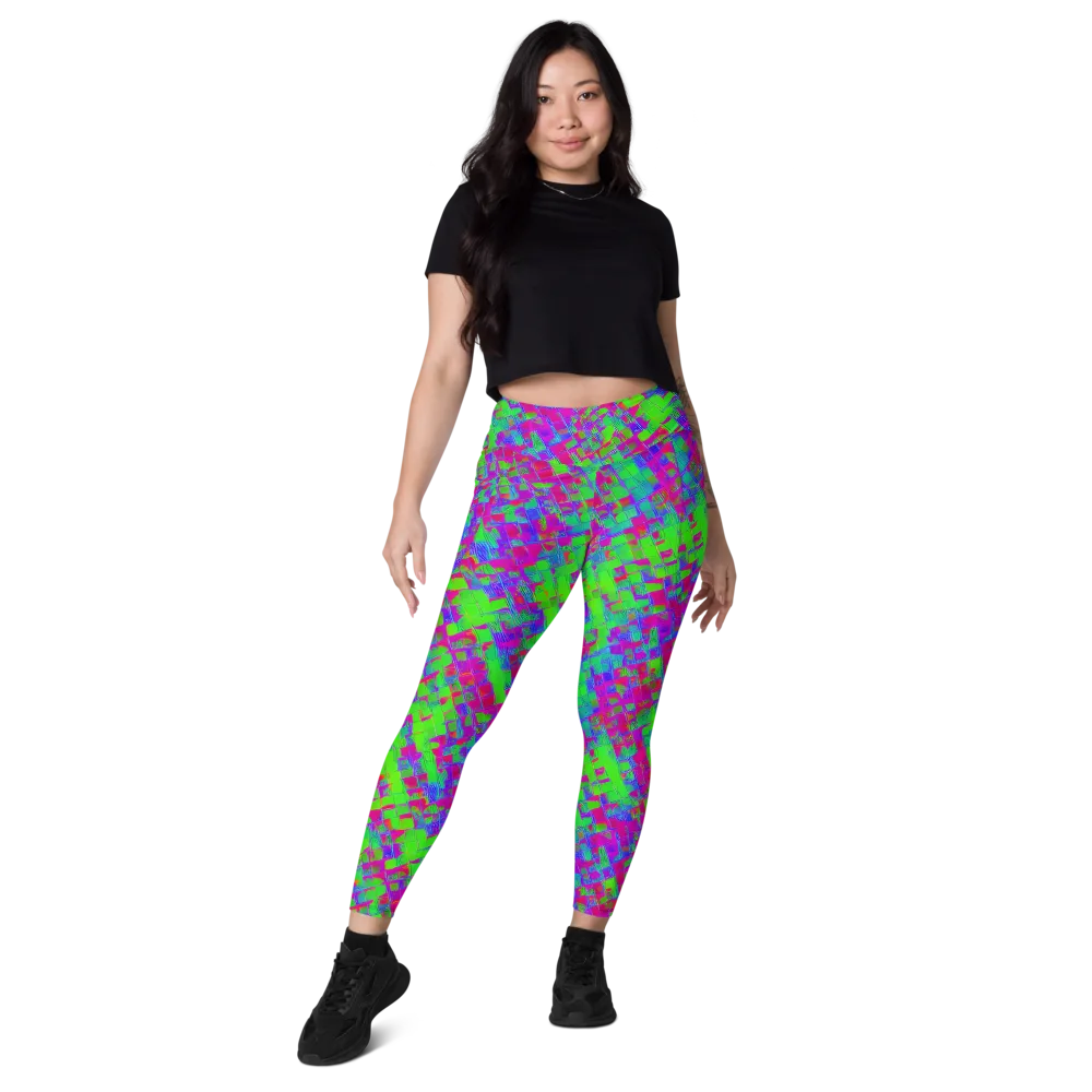 Neon Tapestry on Leggings with Pockets — Front
