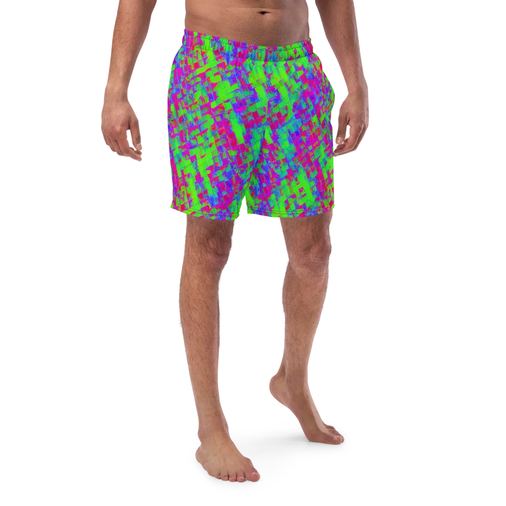 Neon Tapestry on Swim Trunks — Front