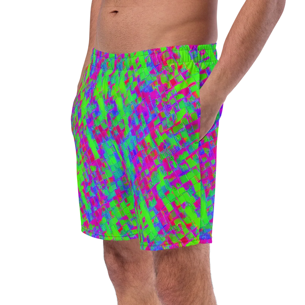 Neon Tapestry on Swim Trunks — Left Front