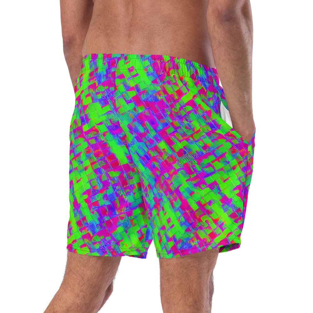 Neon Tapestry on Swim Trunks — Right Back