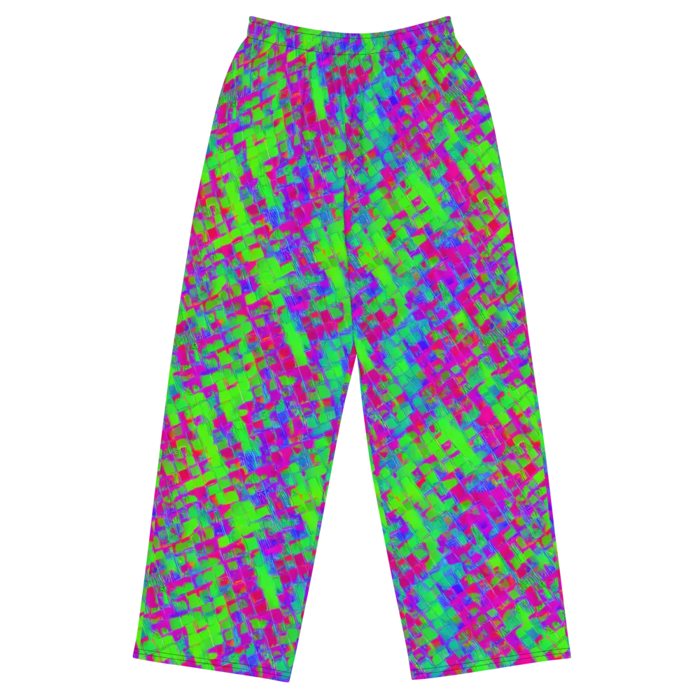 Neon Tapestry on Wide-Leg Pants — Front