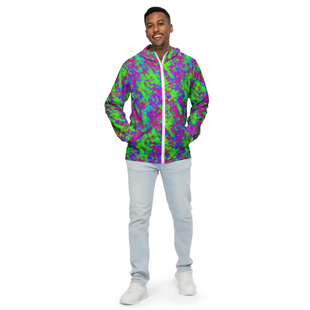 Neon Tapestry on Men's Windbreaker — Front