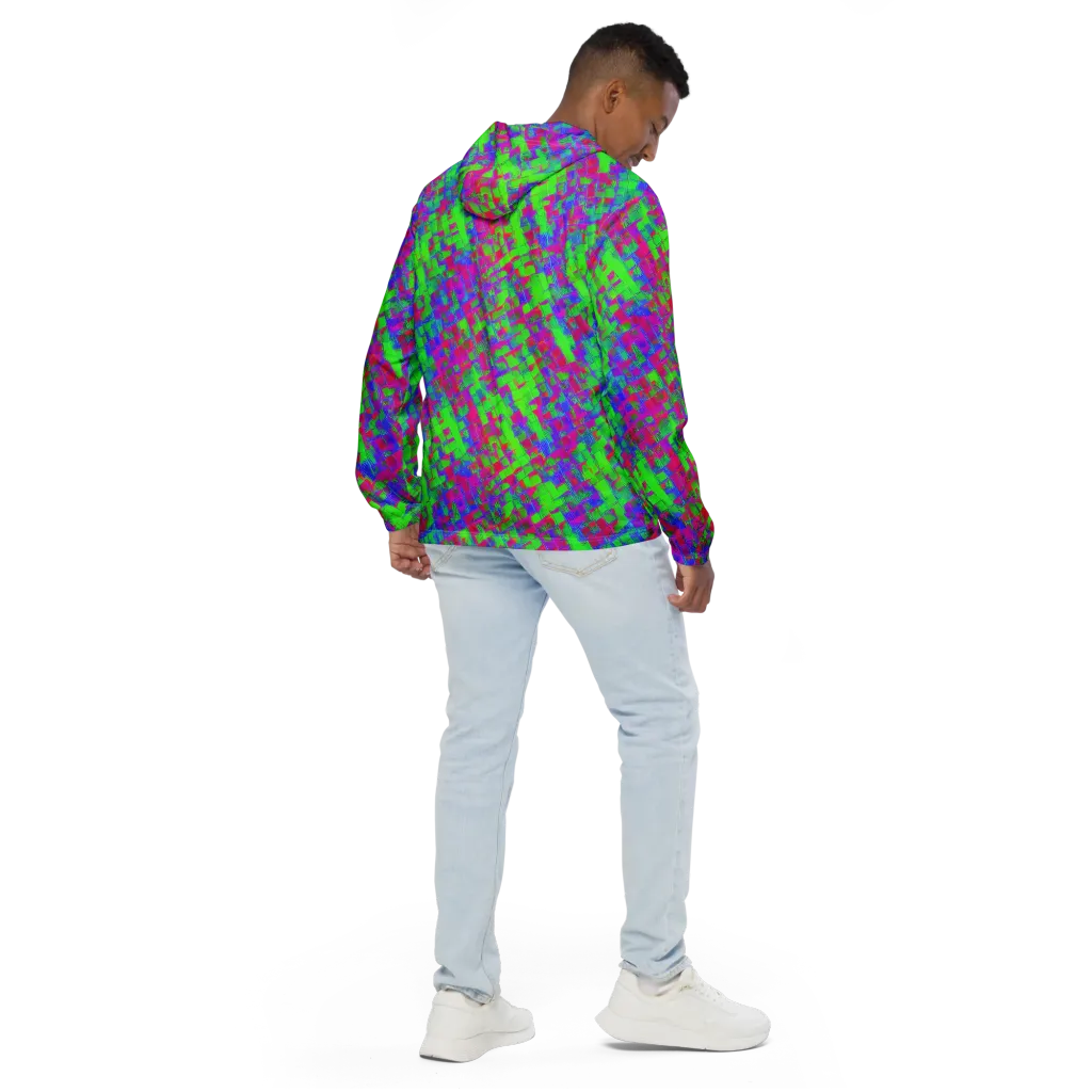 Neon Tapestry on Men's Windbreaker — Back