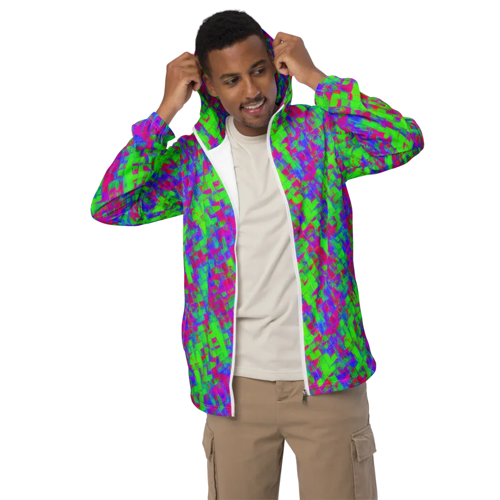 Neon Tapestry on Men's Windbreaker — Front