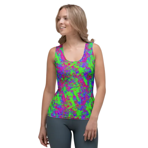 Neon Tapestry on a Women's Tank Top