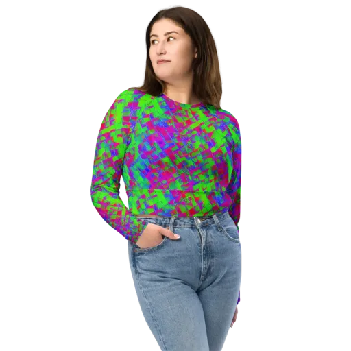 Neon Tapestry on a Long Sleeve Crop Top