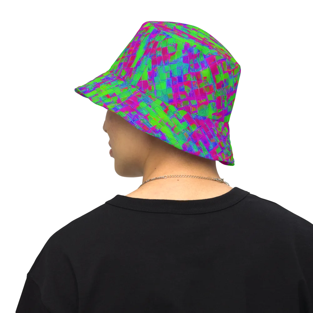 Neon Tapestry on Reversible Bucket Hat — Back Inside