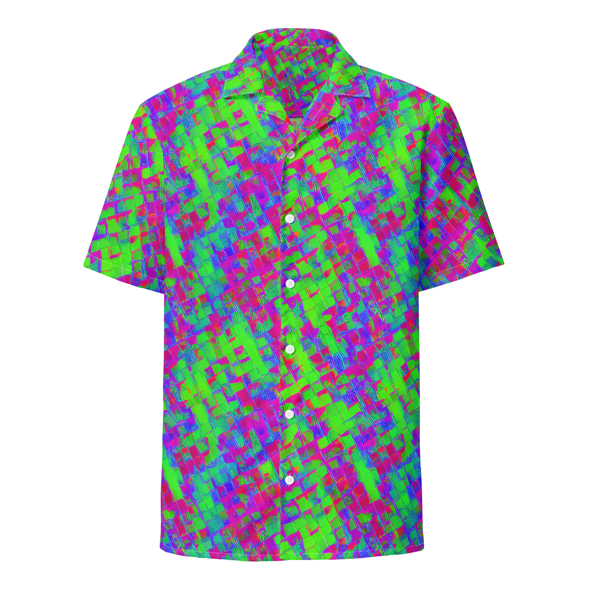 Neon Tapestry on Button Shirt — Front