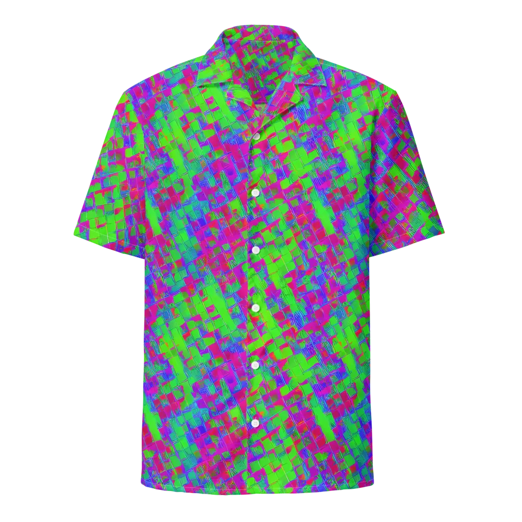 Neon Tapestry on Button Shirt — Front