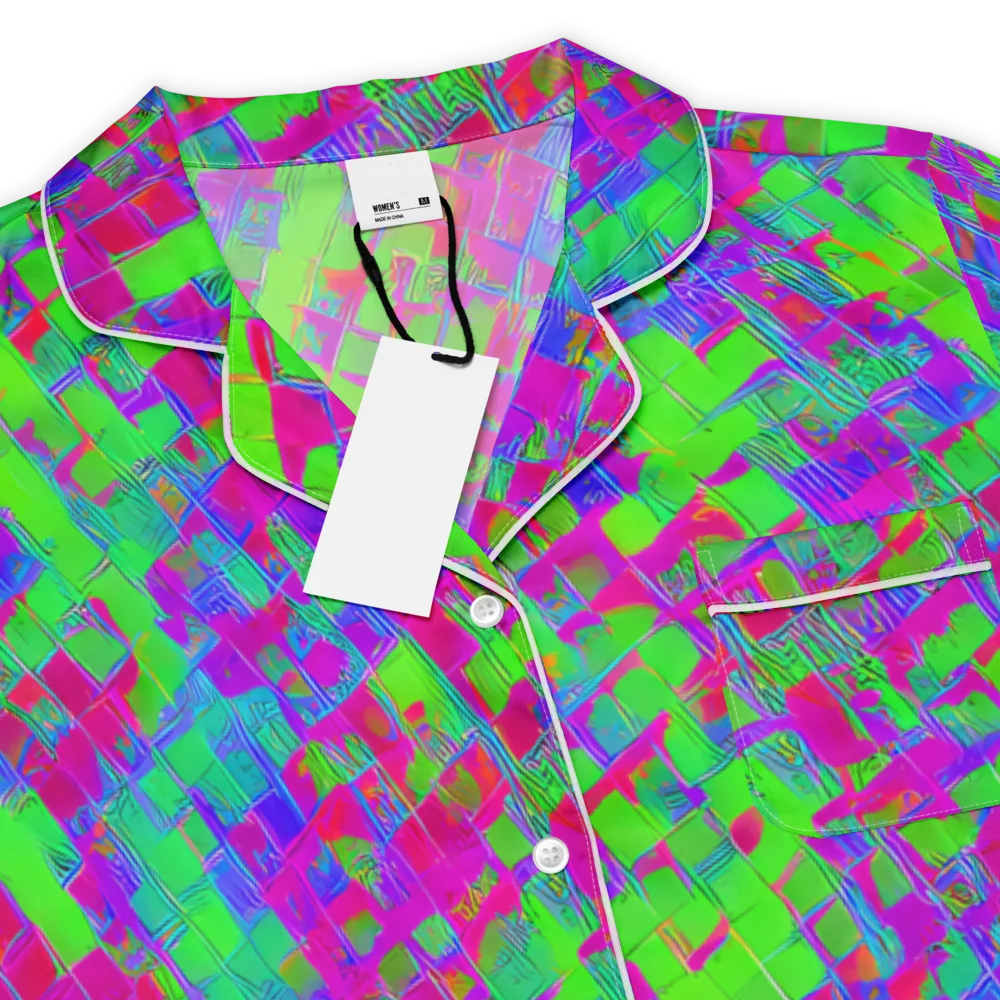 Neon Tapestry on Women's Short Sleeve Pajama Top — Product details