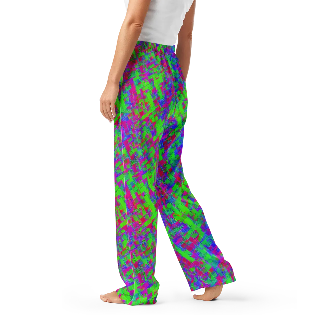 Neon Tapestry on Women's Pajama Pants — Left