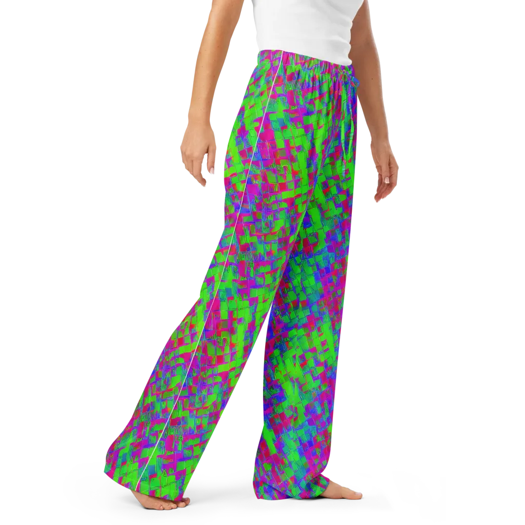 Neon Tapestry on Women's Pajama Pants — Right Front