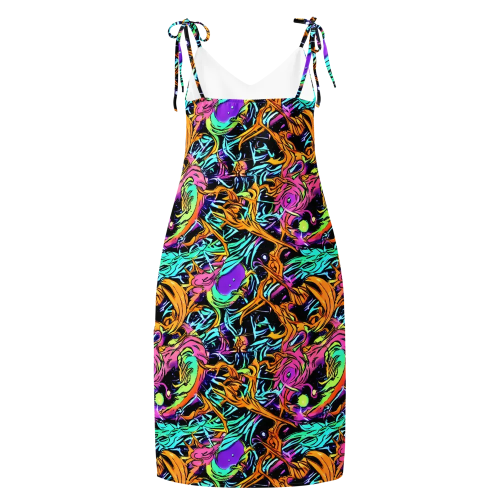 Electric Fluidity on Slip Dress — Back
