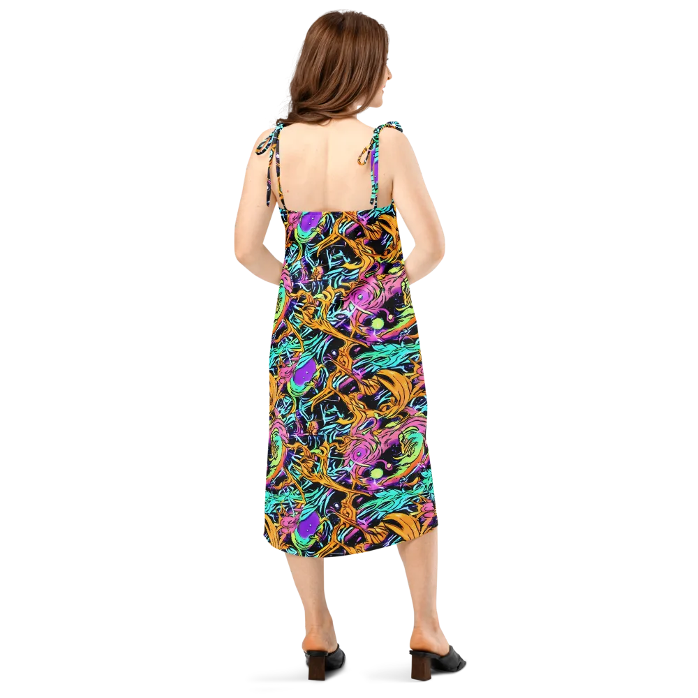 Electric Fluidity on Slip Dress — Back