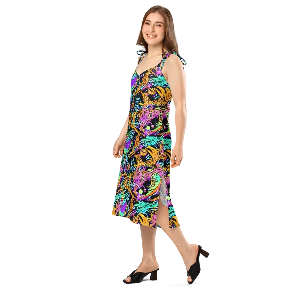 Electric Fluidity on Slip Dress — Left Front