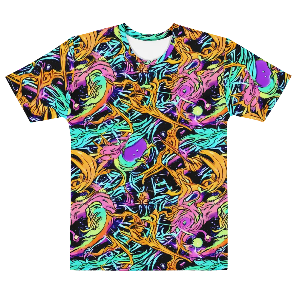 Electric Fluidity on Men's Cotton Crew Neck T-Shirt — Front