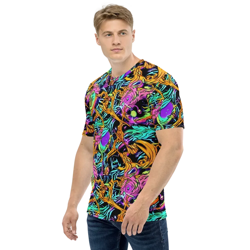 Electric Fluidity on Men's Crew Neck T-Shirt — Left