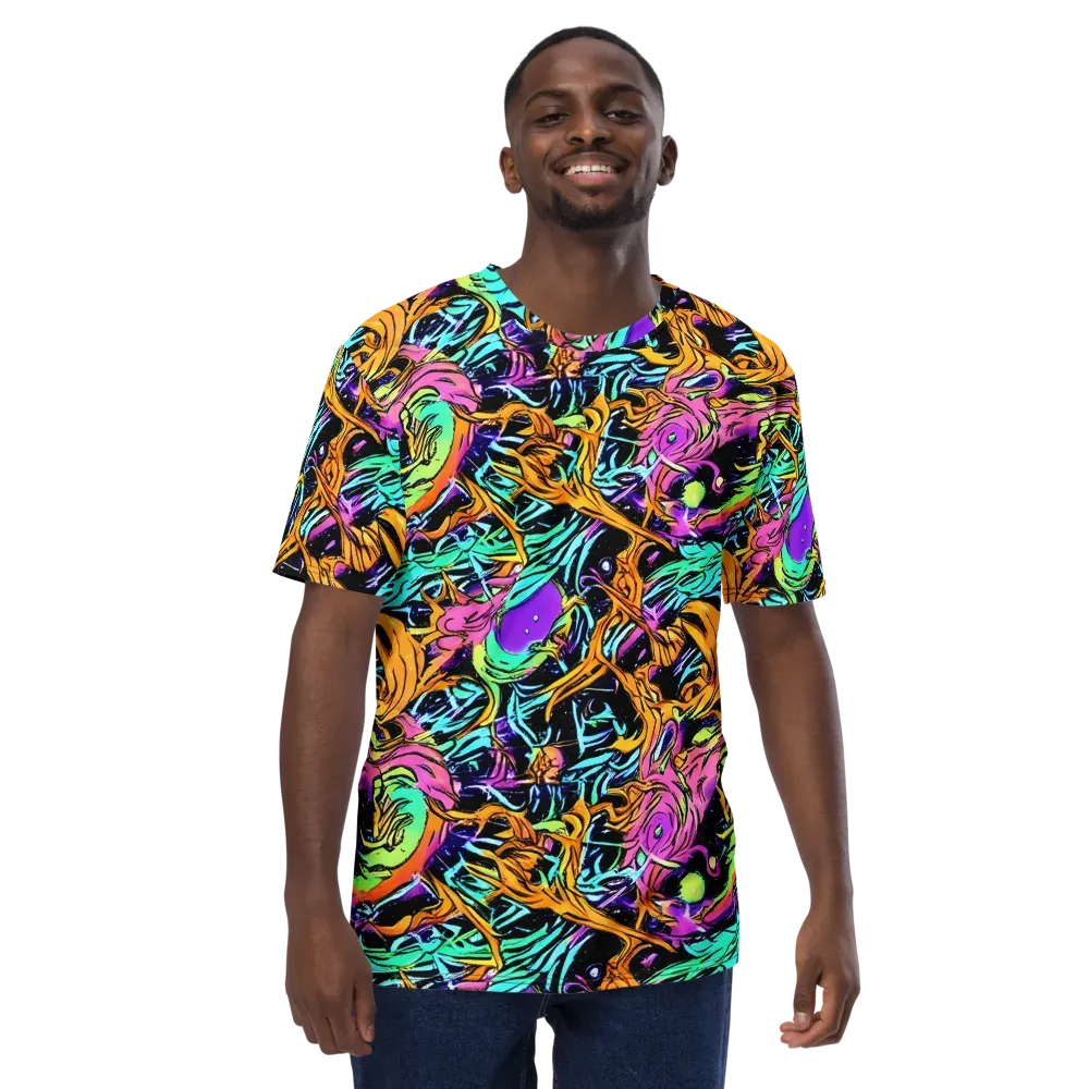 Electric Fluidity on Men's Crew Neck T-Shirt — Front