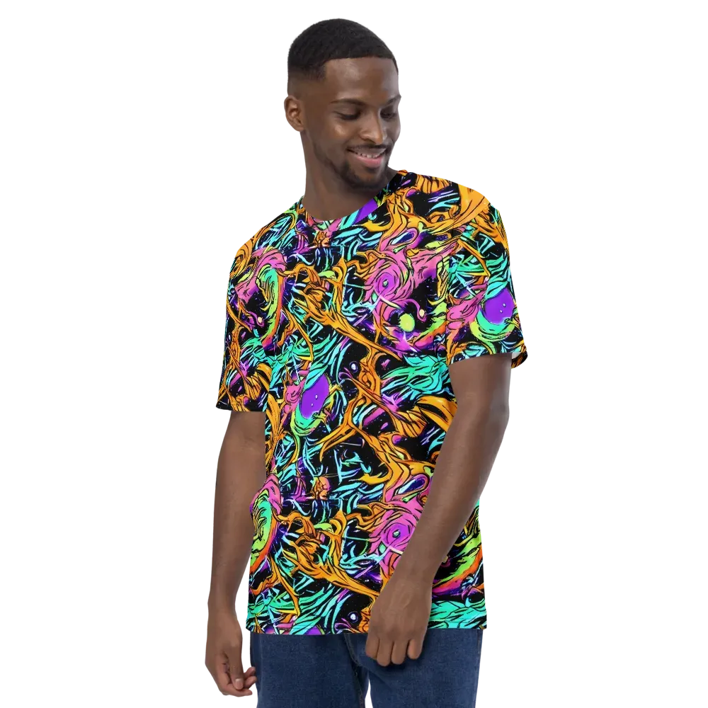 Electric Fluidity on Men's Crew Neck T-Shirt — Left