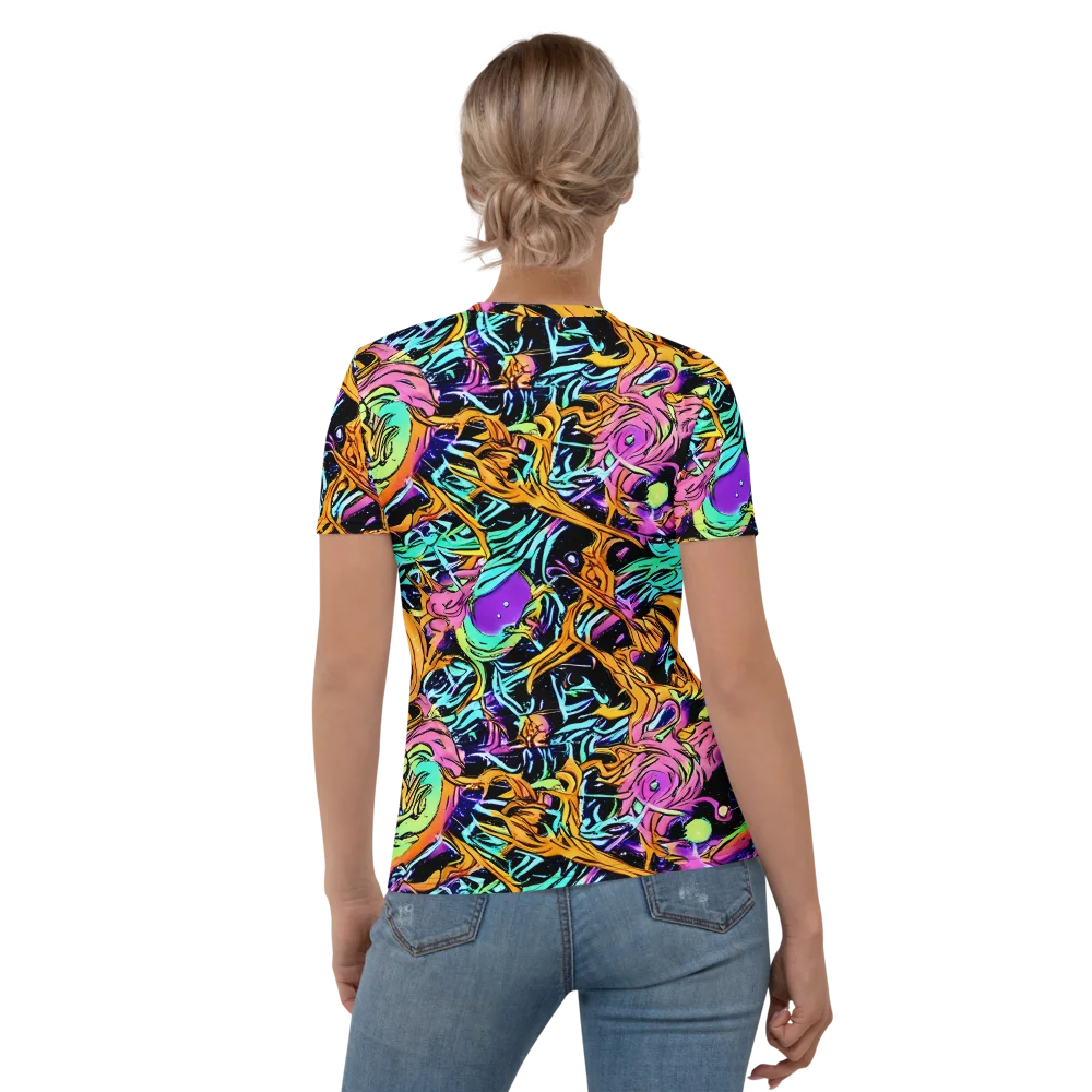 Electric Fluidity on Women's Crew Neck T-Shirt — Back