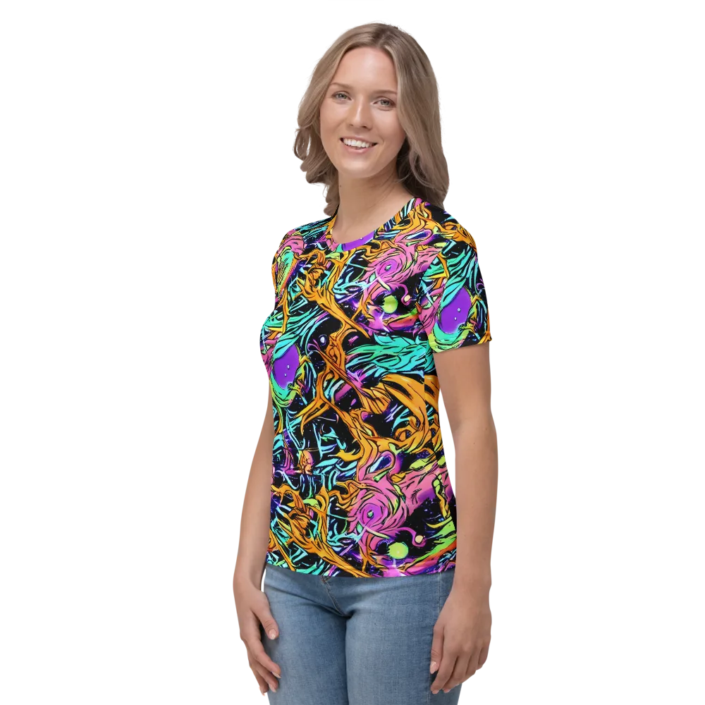 Electric Fluidity on Women's Crew Neck T-Shirt — Left