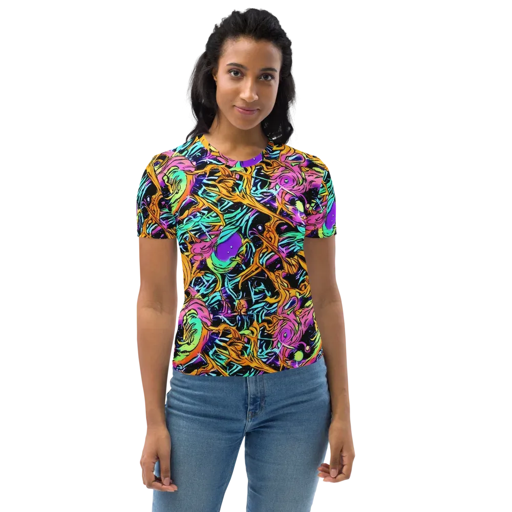 Electric Fluidity on Women's Crew Neck T-Shirt — Front