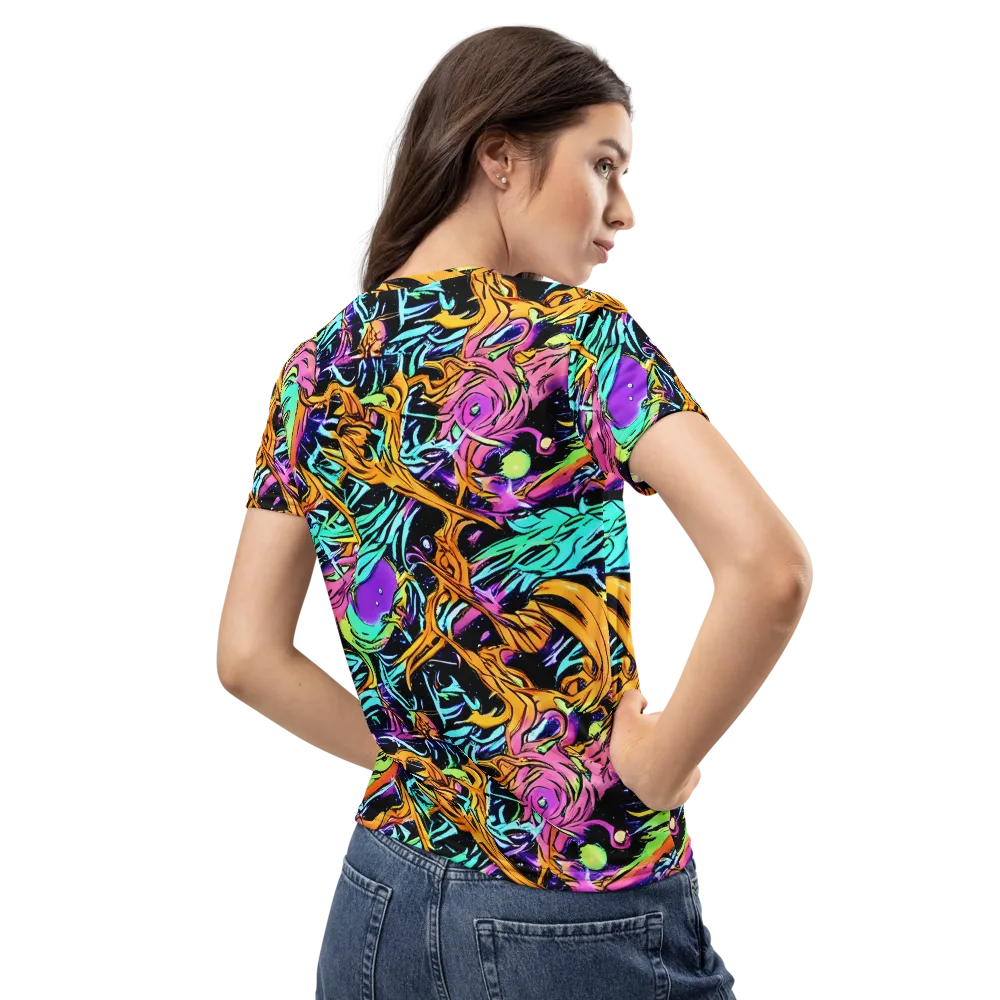 Electric Fluidity on Women's Crew Neck T-Shirt — Back