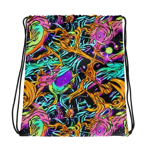 Electric Fluidity on a Drawstring Bag